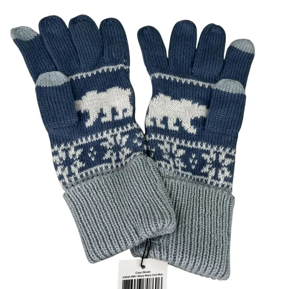 Vera Bradley Gloves Beary Merry Cool Blue New